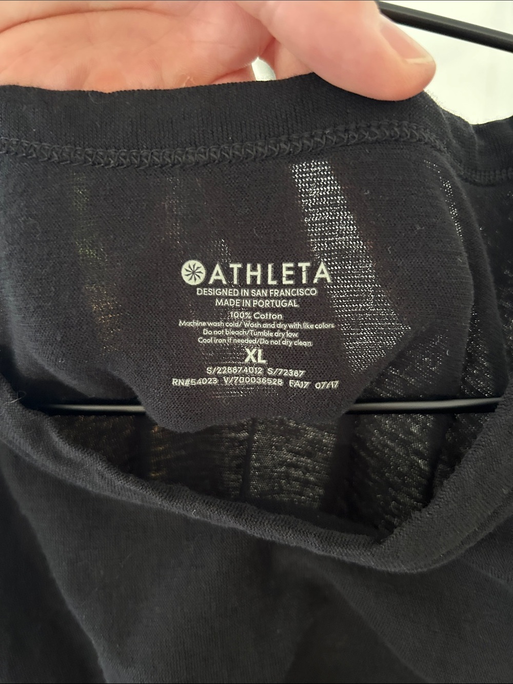 Athleta 100% Cotton Tank. Size XL. PTP 20”. Black - Picture 3 of 3